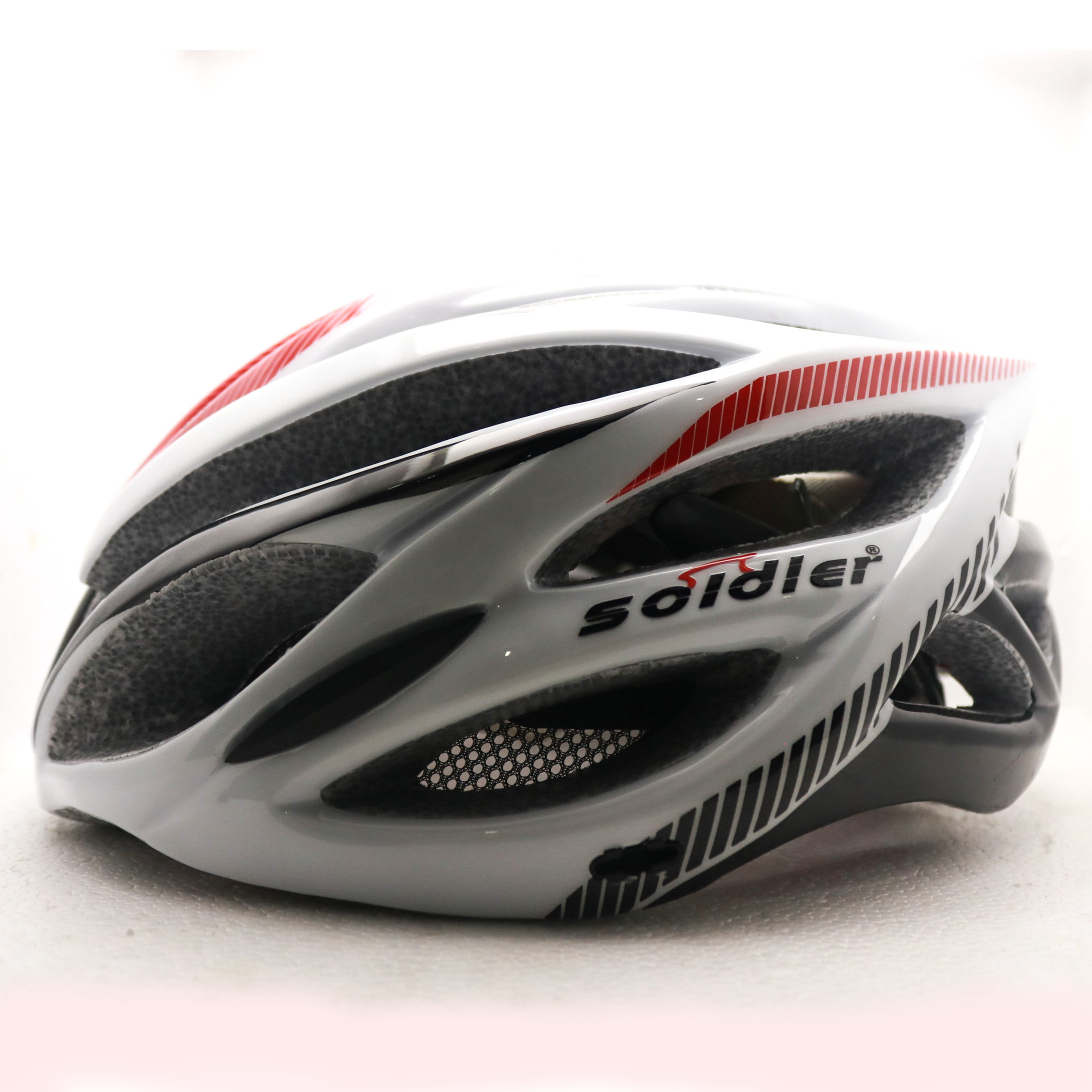 Cycling Helmet - White (Soldier) with LED Light