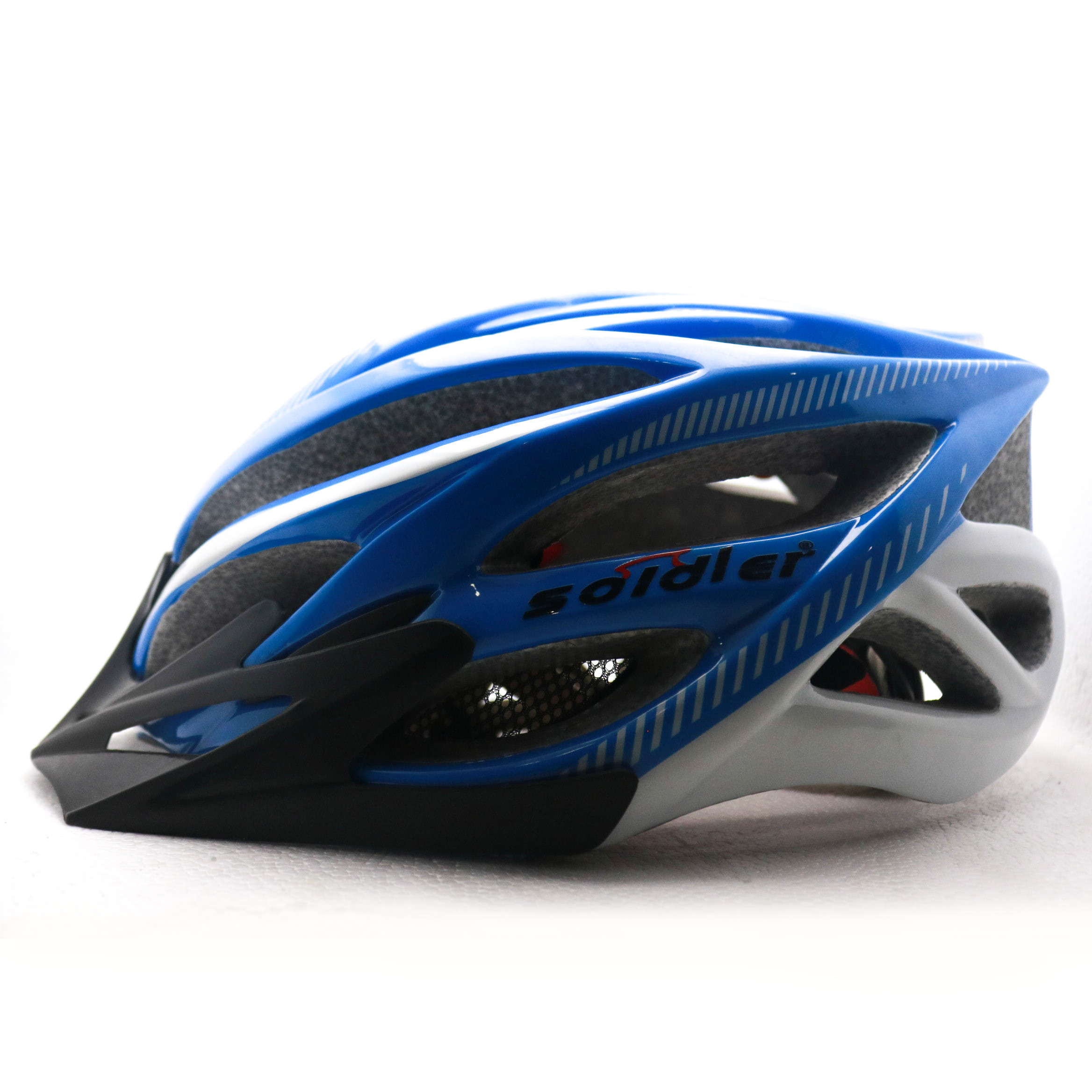 Cycling Helmet - Blue (Soldier) with LED Light