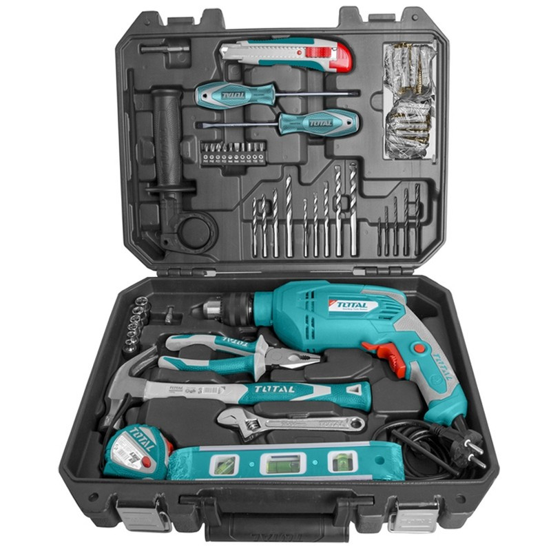 Total 101 Pcs Impact Drill with Tool Kit Set THKTHP1012