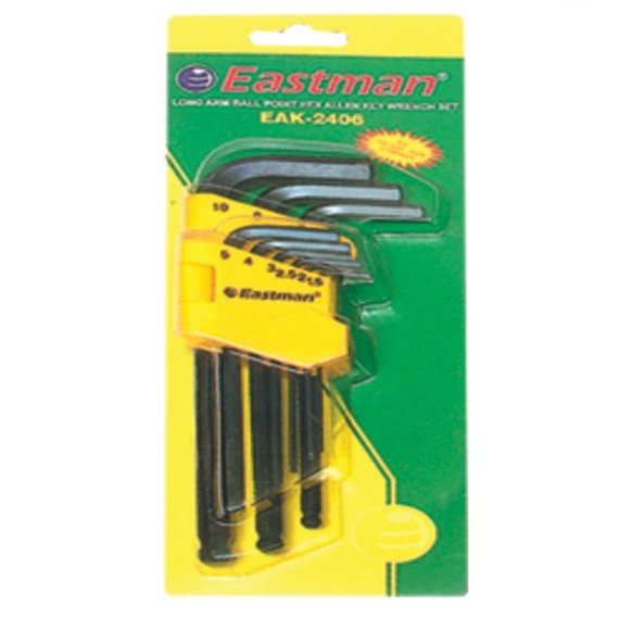 Eastman 9 Pcs Ball Point Allen Keys Set - Long Pattern (Inch size)  EAK-2406