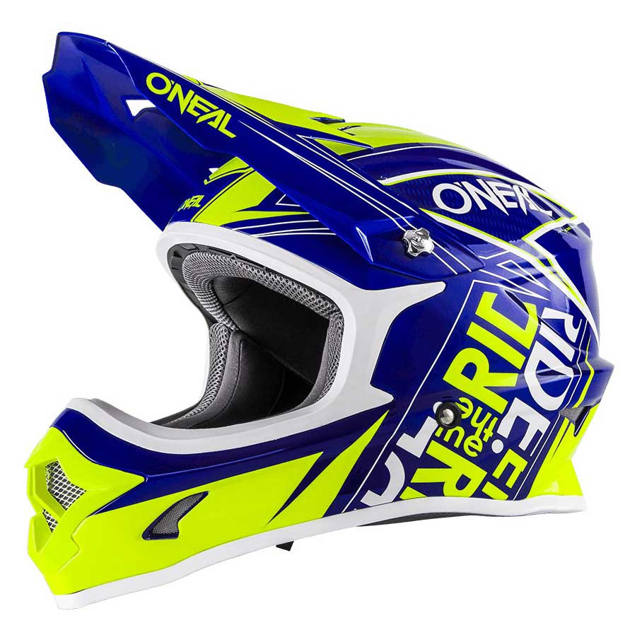Dot Helmet Neon and Blue Oneal