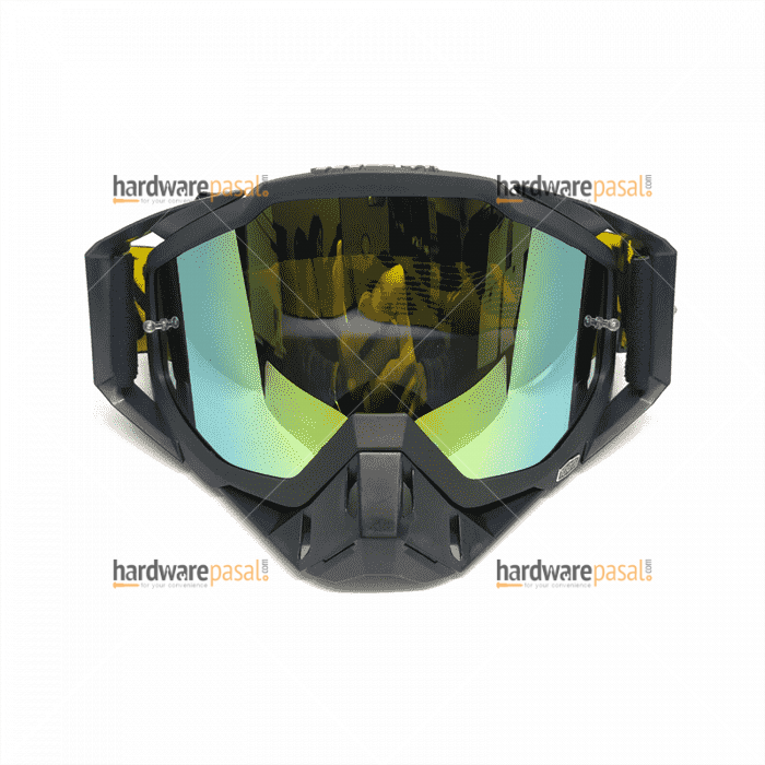 100% MX Goggles Black with Yellow Strap