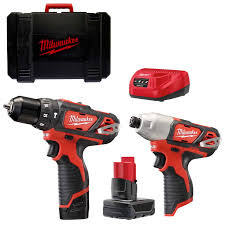 Milwaukee Cordless Combi Drill and Impact Driver M12BPP2B-421C