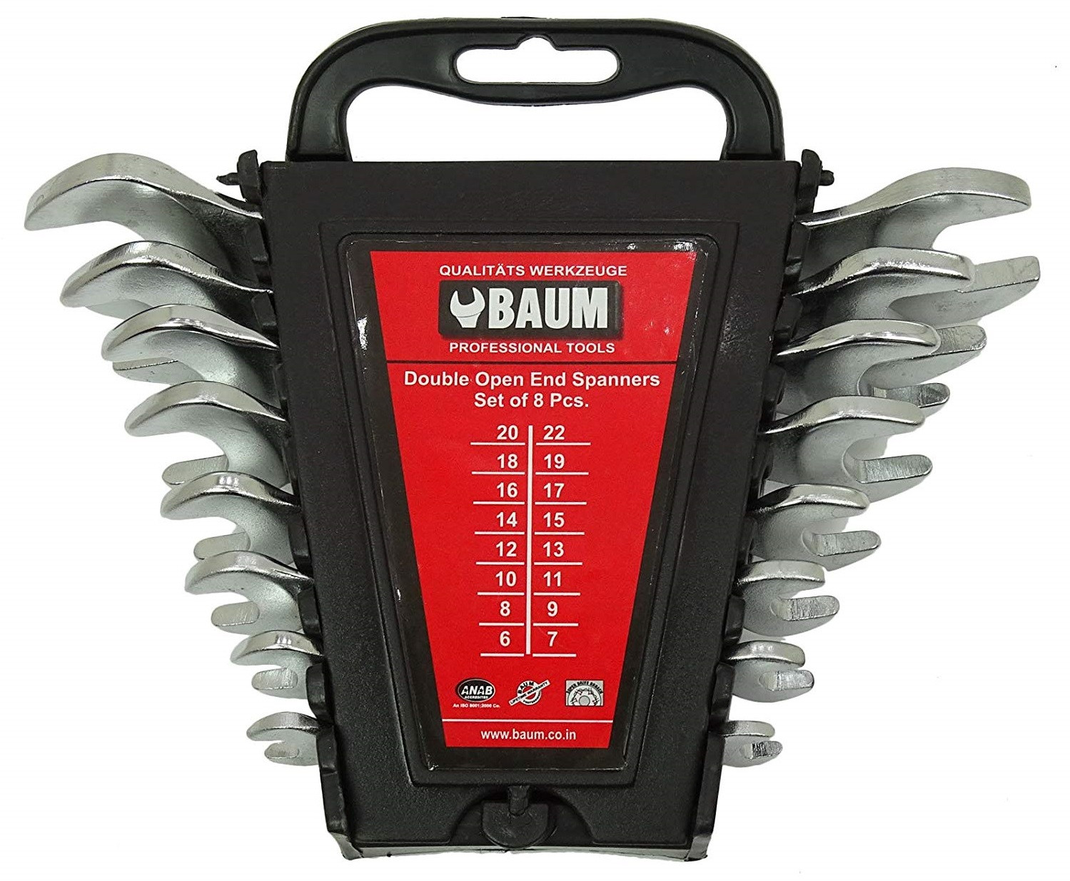 BAUM 6*7-20*22 Double Open End Spanner Set 12E/8M (Rack)