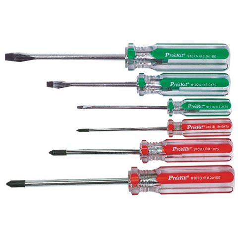 Pro'skit 6Pcs Line Color Screwdrivers SW-9106