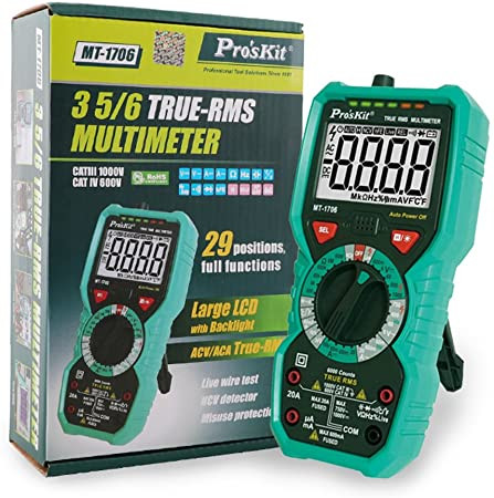 Pro'skit 3-5/6 True RMS Multimeter MT-1706