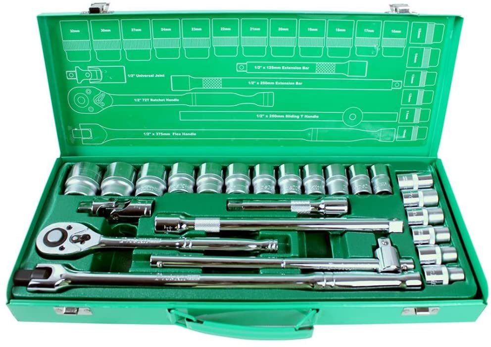 Pro'skit 24Pcs 1/2'' Driver Socket Tool Set SK-42401M