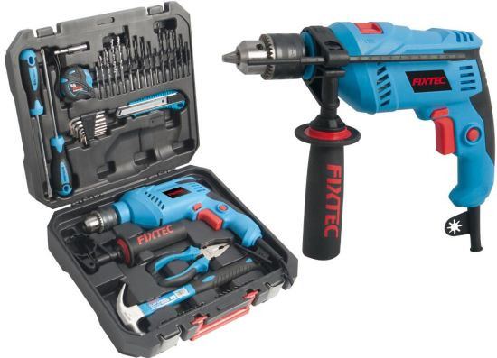 Fixtec 600w 13mm electric hand impact drill kit