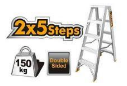 Ingco 2X5Steps Double side Ladder HLAD01051