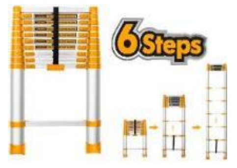 Ingco  6 Steps Telescopic Ladder HLAD08061