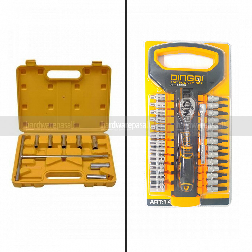 T handle socket set and 1/4" Drive socket set