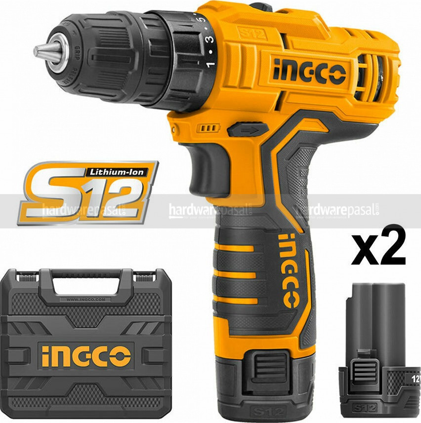 12 volt Lithium-ion cordless drill CDLI12325 Ingco