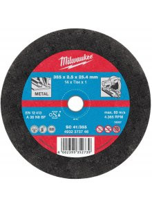 Milwaukee 355*2.5mm Metal Cutting Disc