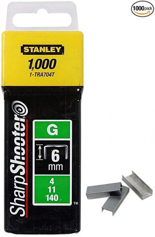 Stanley 6mm 1/4" H/D Staples G Type 1-TRA704T