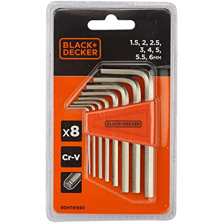 Black+Decker 8Pcs Hex Key Set BDHT81593