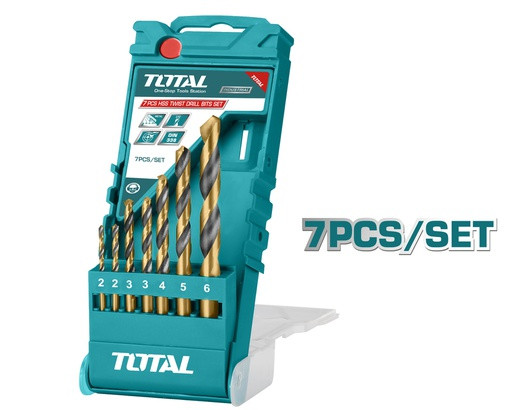 Total 7 Pcs HSS Twist Drill Bits Set TACSD0075