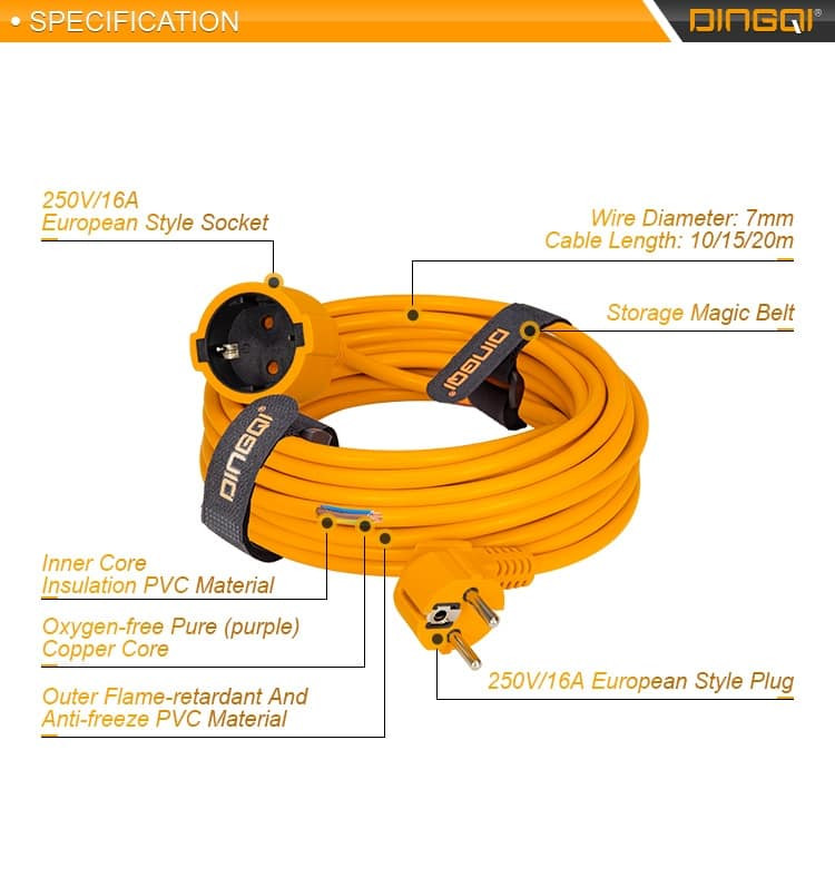 Dingqi 10m IP20 extension cord 73110