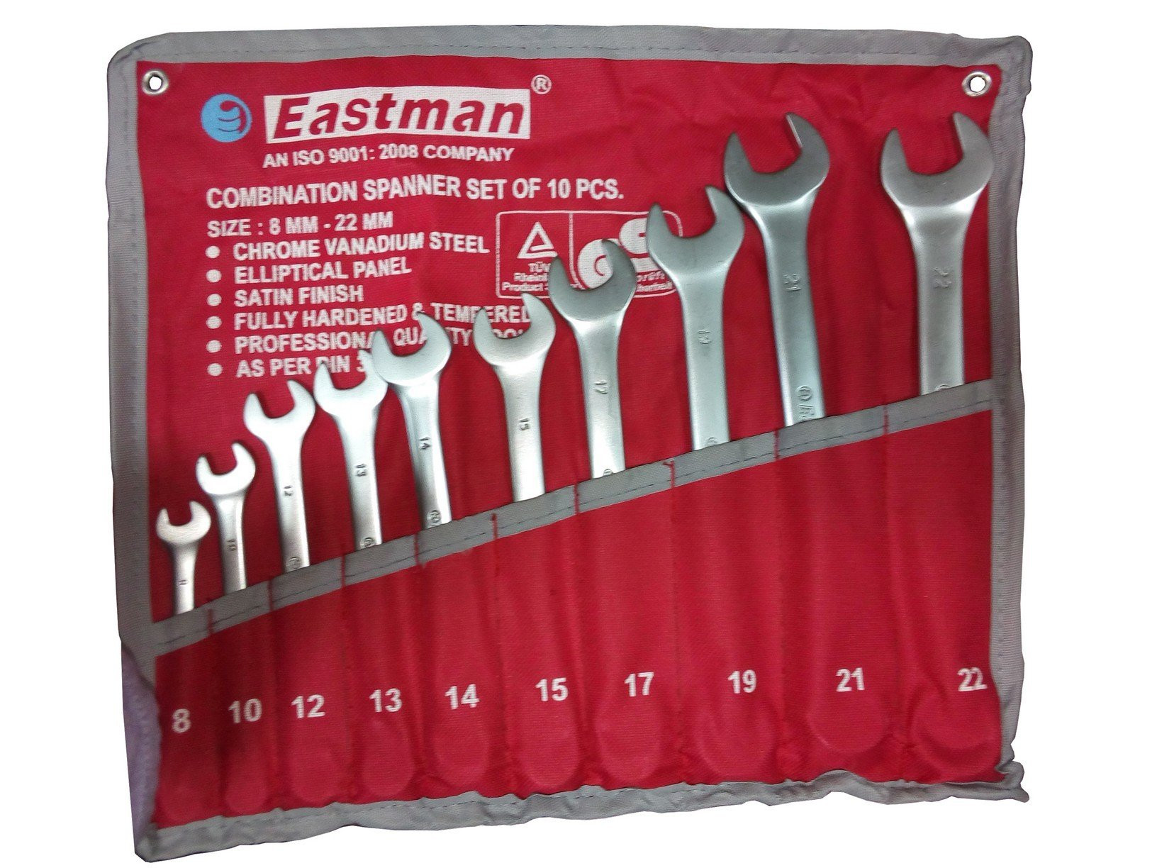 Eastman 10Pcs DOE Jaw Spanner-Chrome Vanadium Steel E- 2001