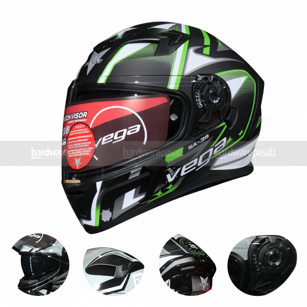Vega Helmet- Wizard Green White