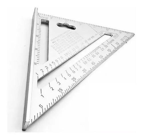 Berrylion 7"/175mm Heavy Duty A-alloy Triangle Ruler 070704175