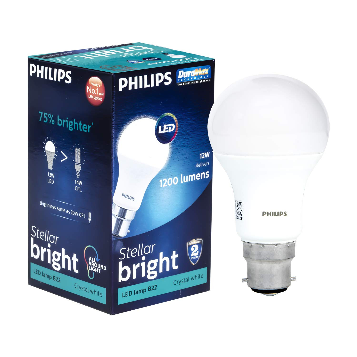 Philips 12W 1200lm StellarBright WW/CDL B22/E27 A60M