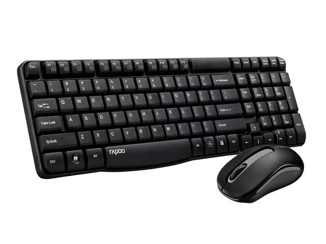 Rapoo X1800S Wireless Multimedia Keyboard & Optical Mouse-US Black (16902)