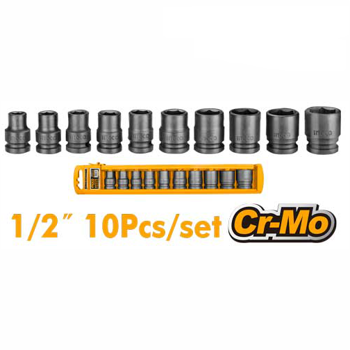 Ingco 10PCS 1/2" impact socket set HKISSD12101