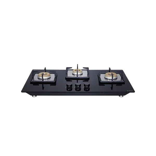 Elica 3 Burner Gas Stove FLEXI HCT 375 DX LOTUS BRASS