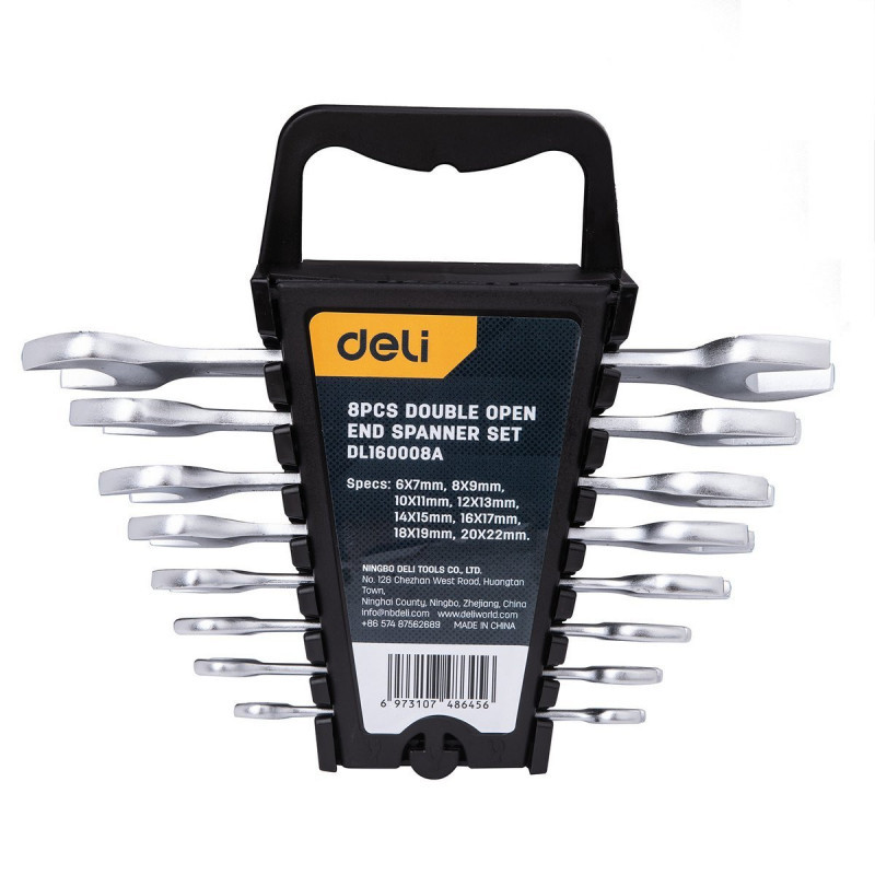 Deli 8pcs Double Open End Wrench Sets EDL160008A
