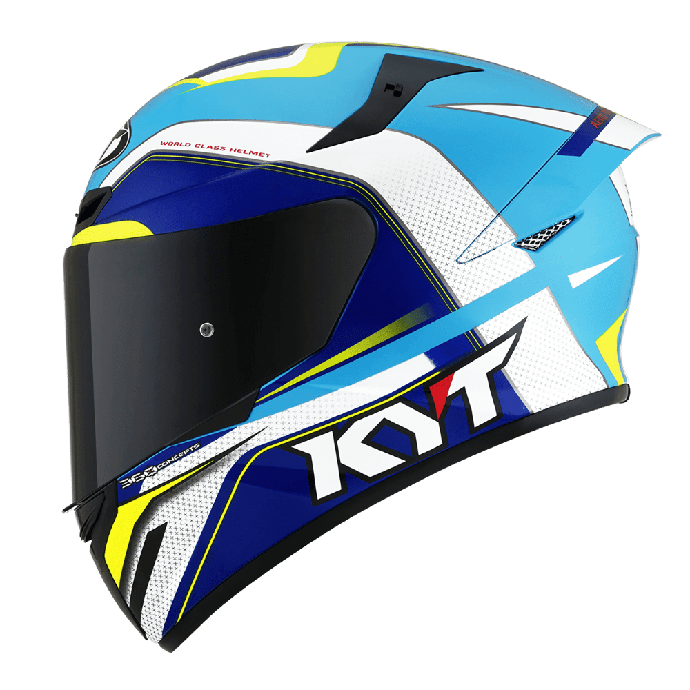 KYT Helmet- Grand Pix White Blue
