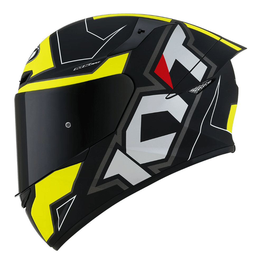 KYT Helmet- Electron Black Yellow (Matt)