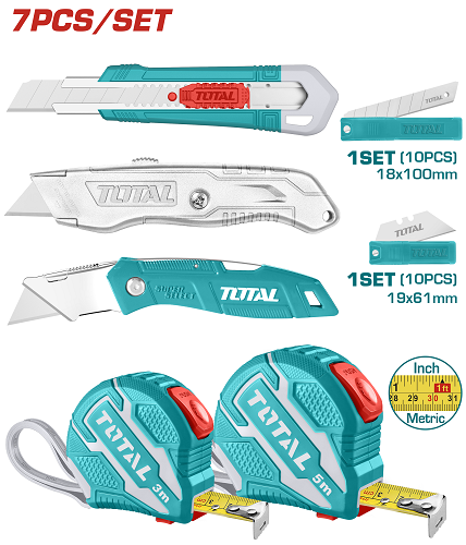 Combo Deal of Total Measuring Tape and Utility Knife Set