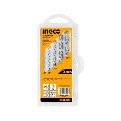 Ingco 5Pcs Masonry Drill Bits Set AKDB3055