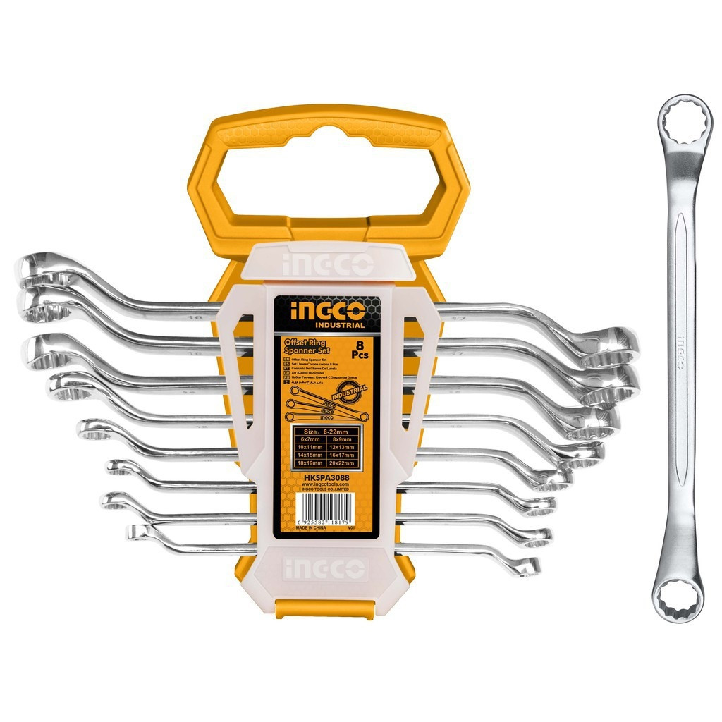 Ingco 8 Pcs Offset ring spanner set HKSPA3088