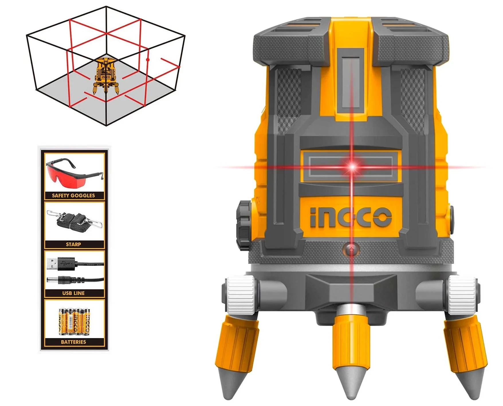 Ingco 0-30m Self-leveling line laser HLL306505