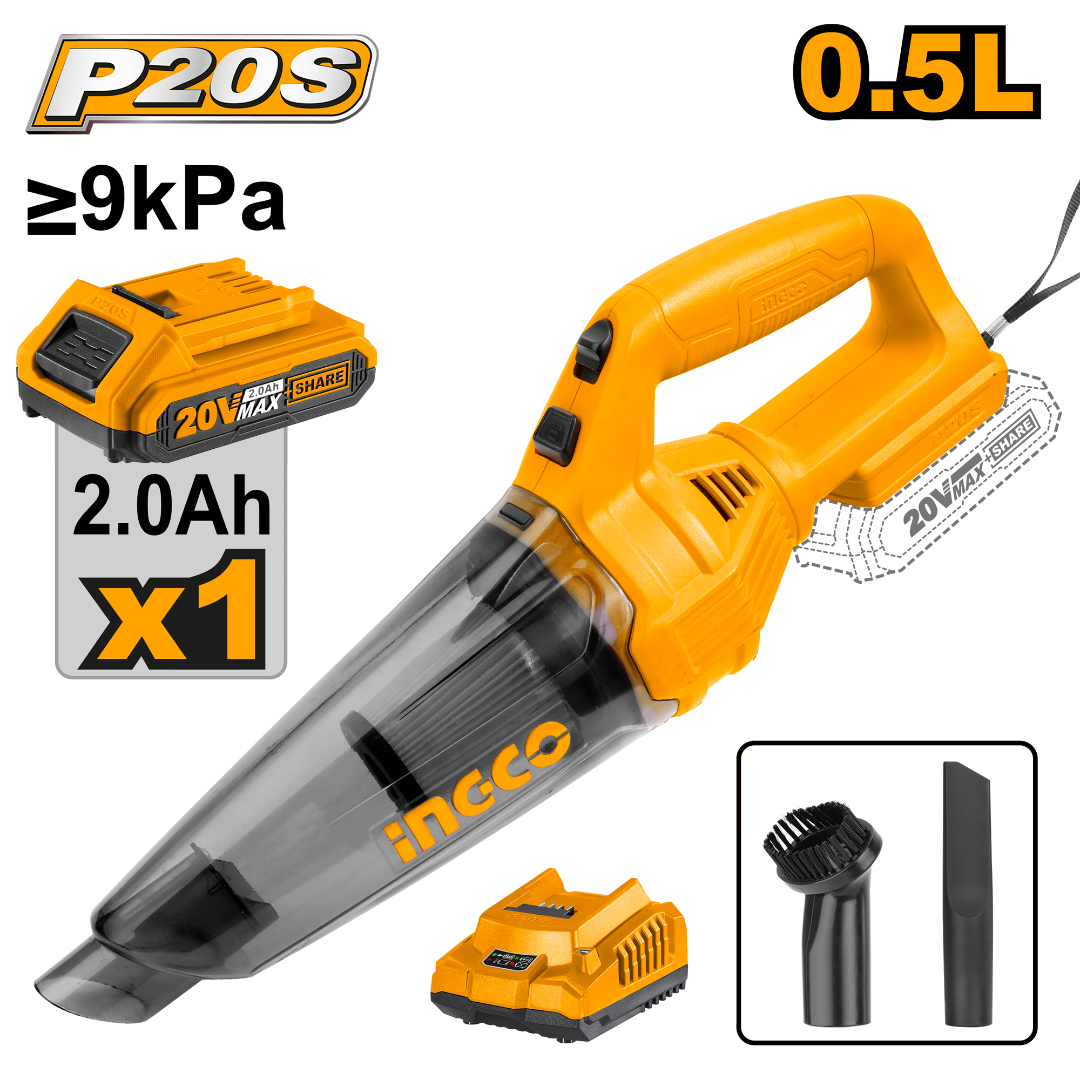 Ingco 20V 0.5L Lithium-Ion Vacuum Cleaner CVLI20126