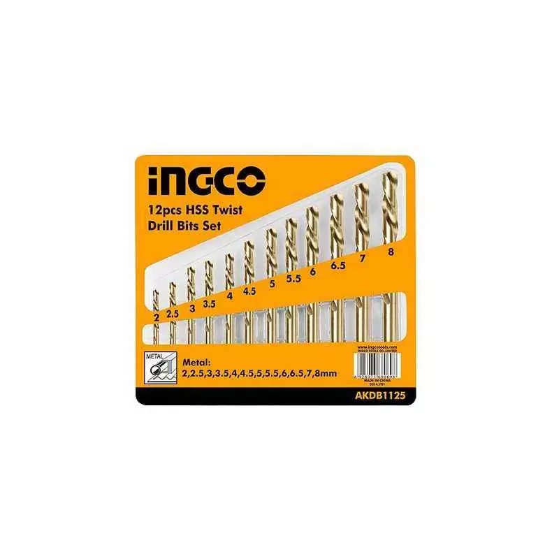 Ingco 12Pcs Twist Drill Bits Set AKDB1125