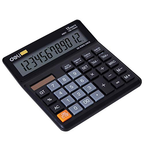 Deli LCD Display Screen Calculator-Black EM01120