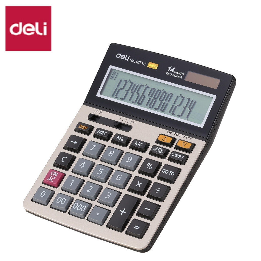 Deli 14 digits 150 Steps Check Desktop Calculator E1671C