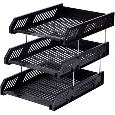 Deli 3 Drawers Black Document Tray E9217