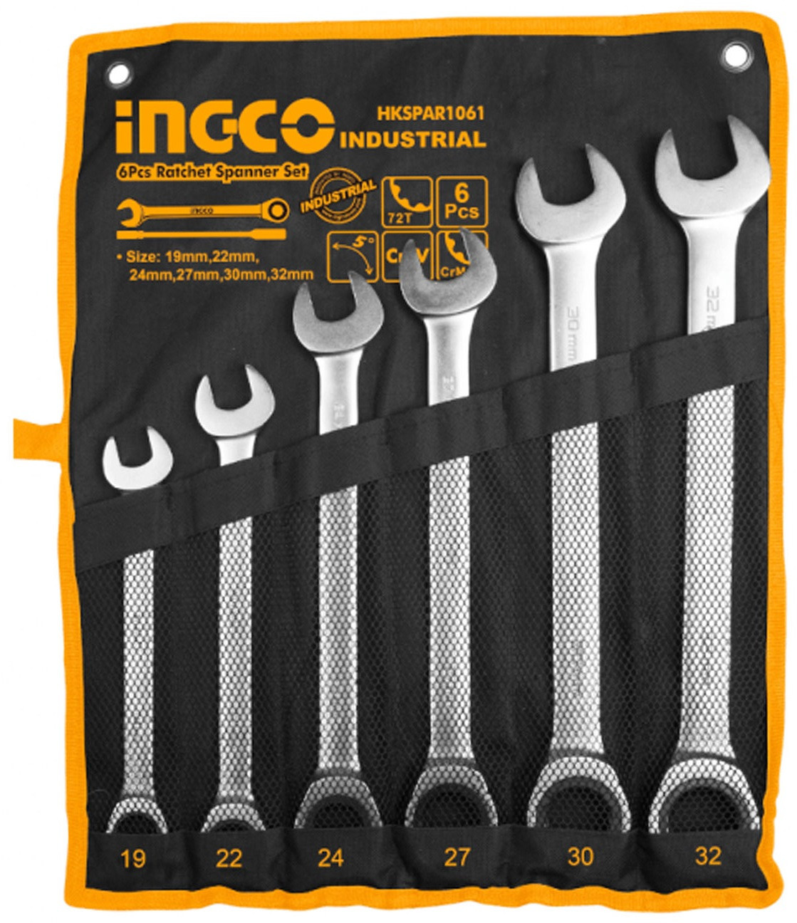 Ingcp 19-32mm Ratchet Spanner Set HKSPAR1061