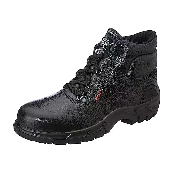 Karam PU Single Density Steel Toe Black Leather Safety Shoe FS26BL