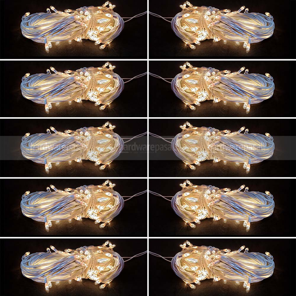 Combo Deal of 10Pcs 50 LED Rice Light- Warm