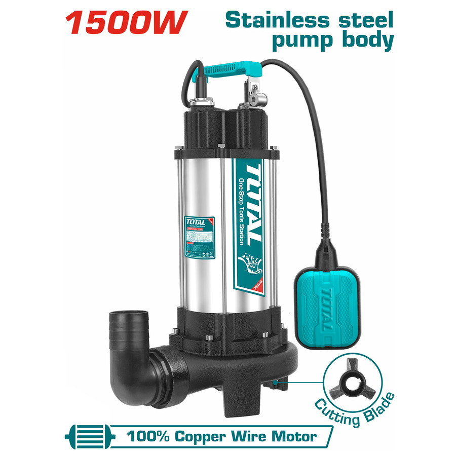 Total 1500W Submersible Sewage Water Pump TWP7150026