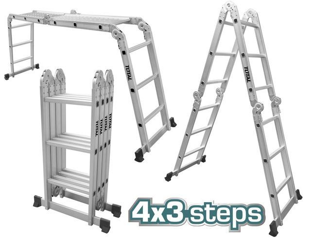 Total 4x3 Multi-Purpose Aluminum Ladder THLAD04431