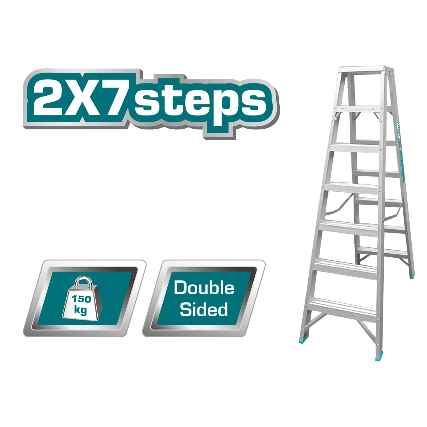 Total 2X7Steps Double side Ladder THLAD01071