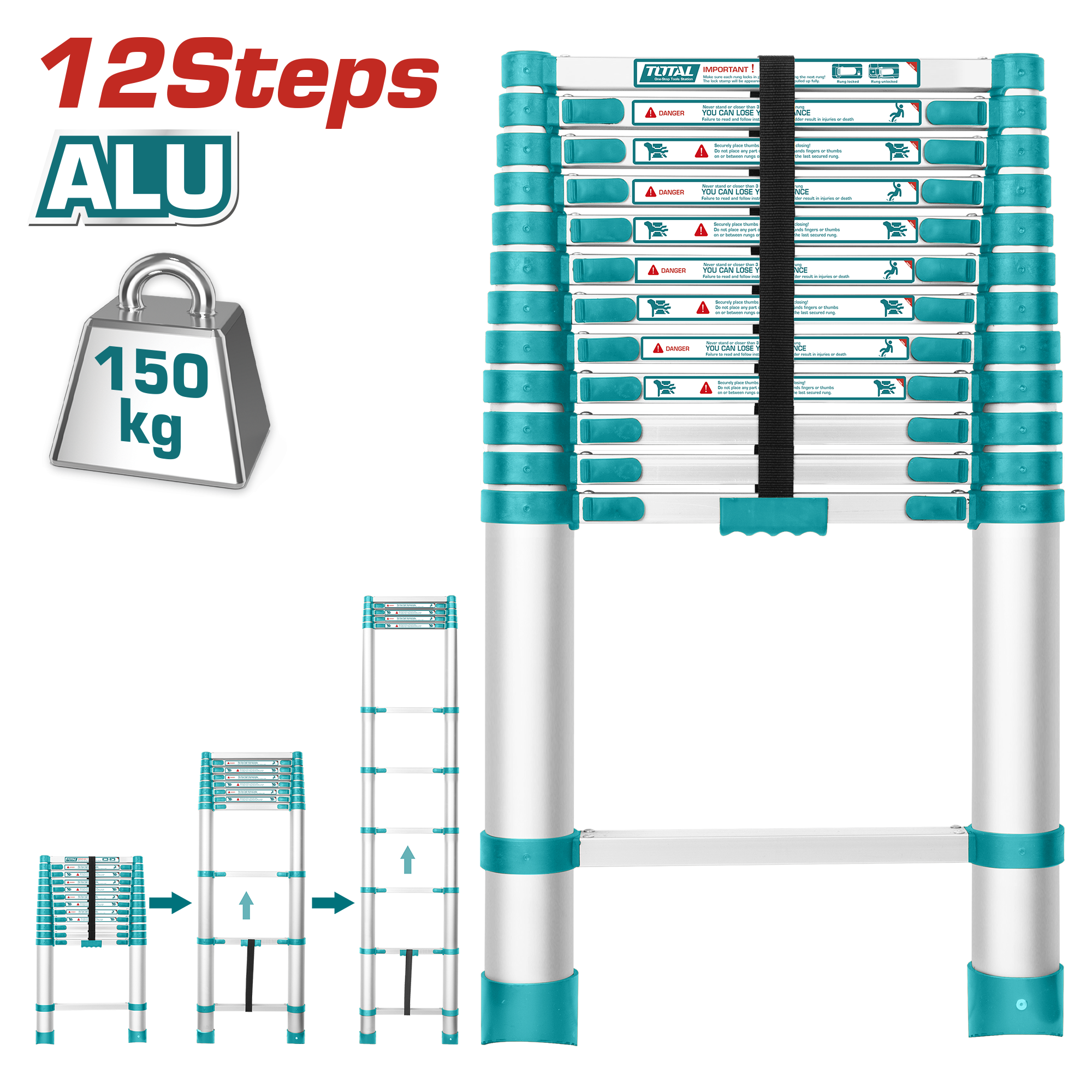 Total 12Steps Telescopic Ladder THLAD08121