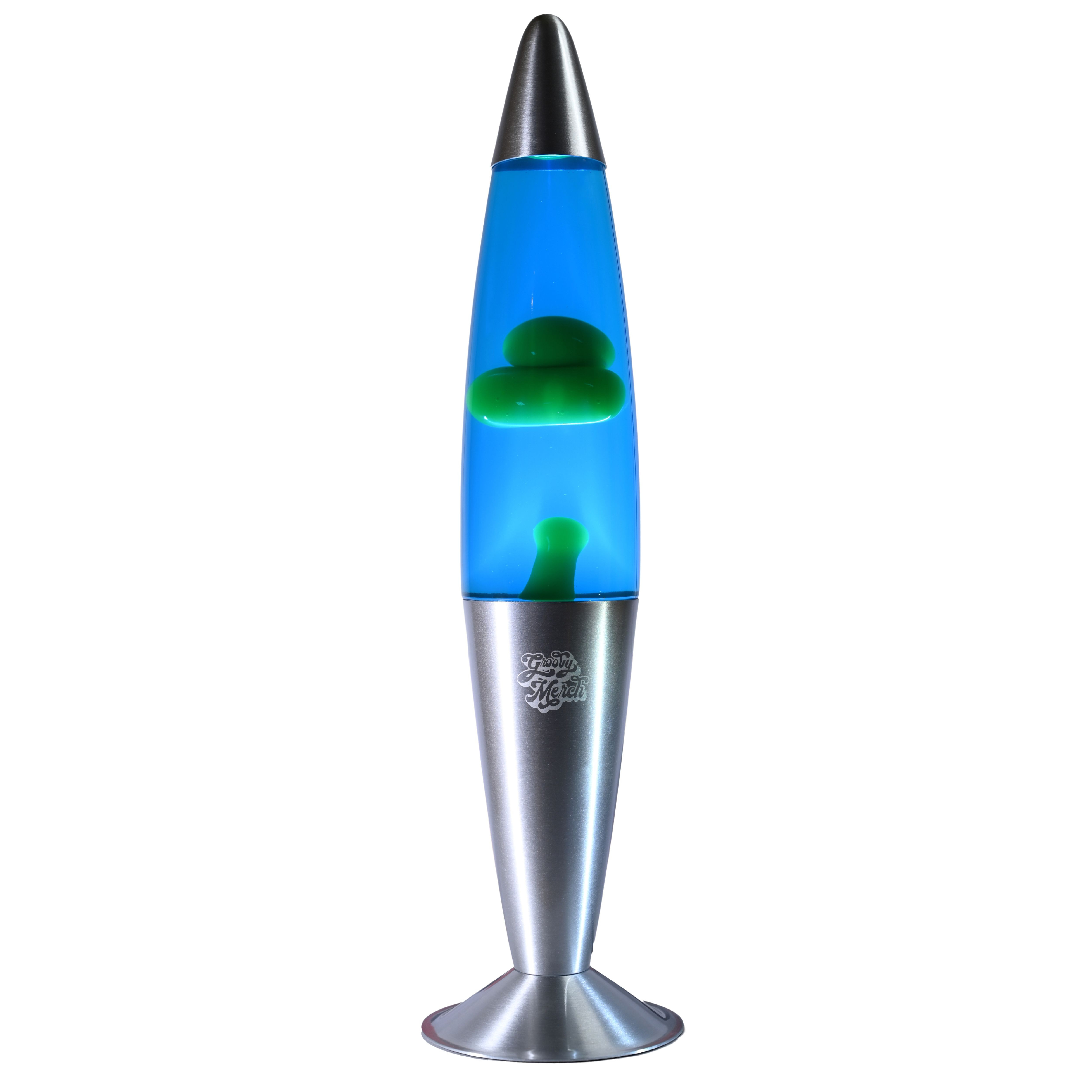 Groovy Merch SA 16.3" Silver Base Lava Lamp- Blue and Neon Green