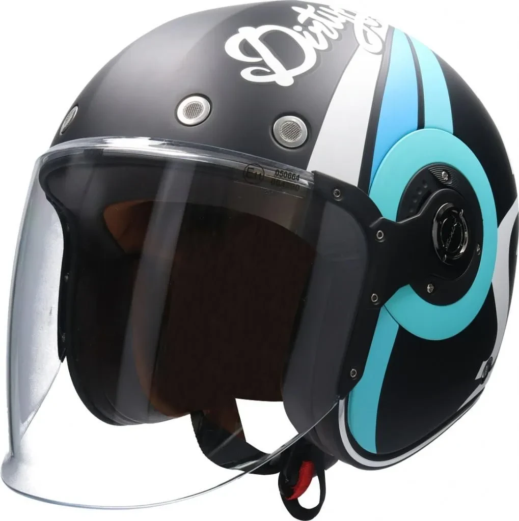 SMK Retro Jet Speed TT Matt Black & Blue Helmet