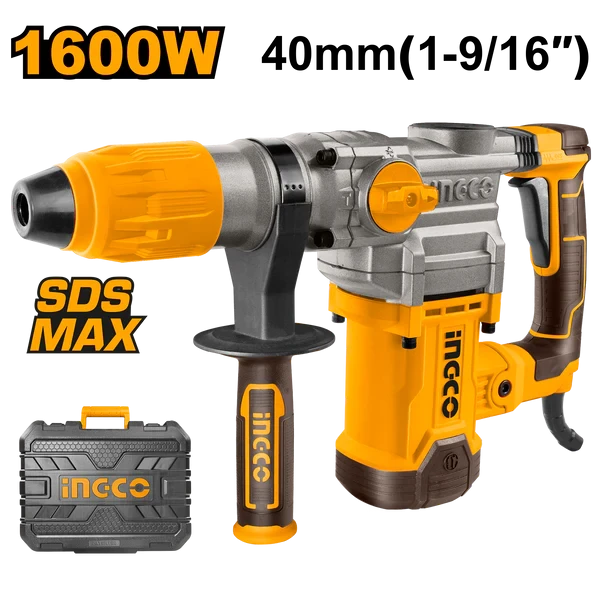 Ingco 1600W 40mm SDS Max Rotary Hammer Drill RH1600388